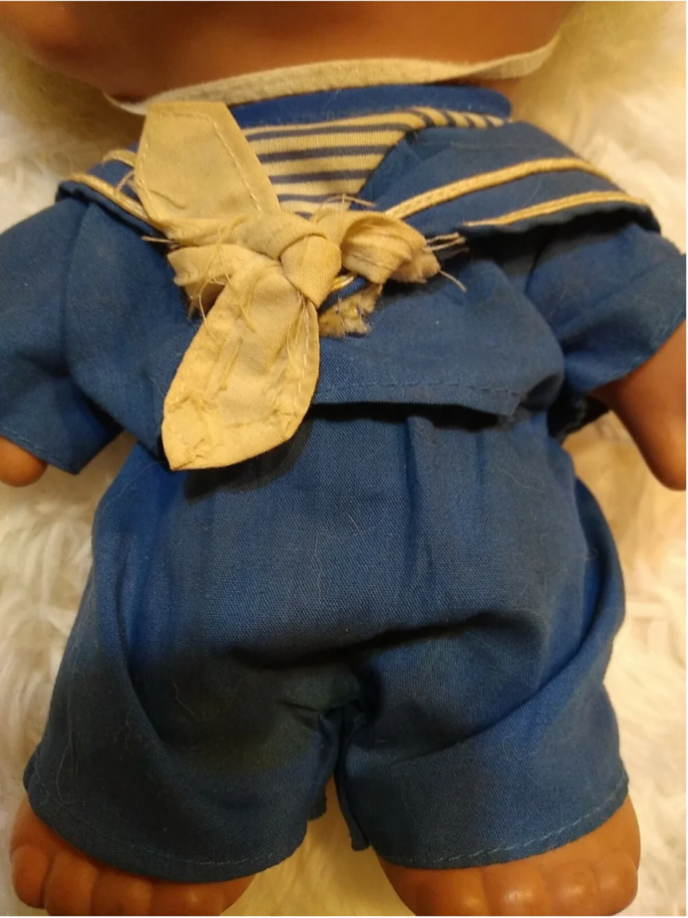 Vintage Troll Doll Sailor Outfit Blue White Hat 8